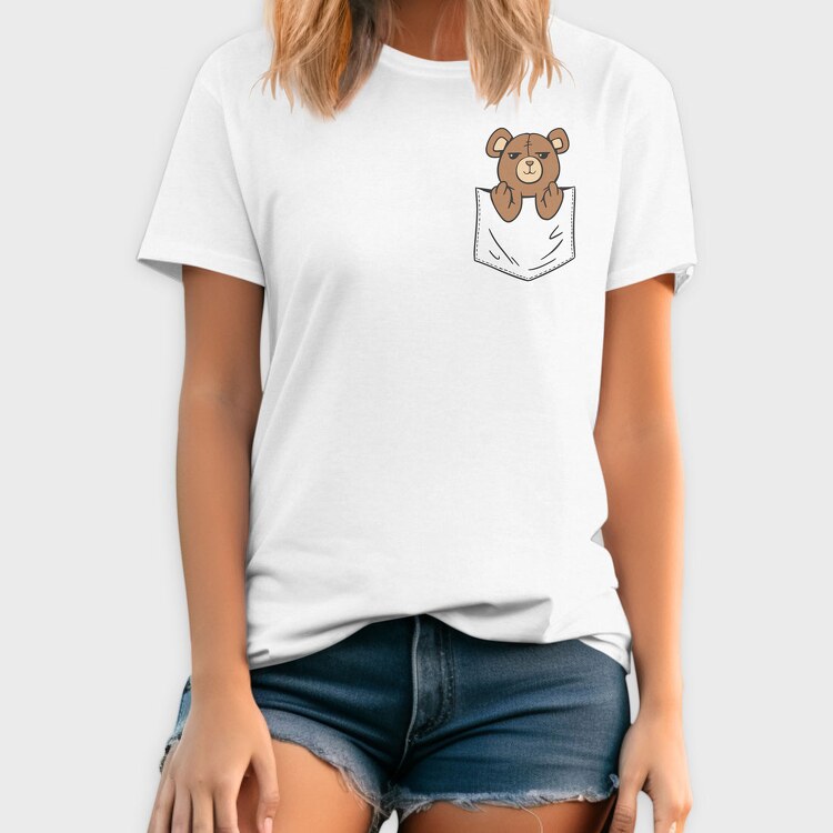 Teddy Bear Middle Finger Pocket, Tricou Barbati (Unisex)