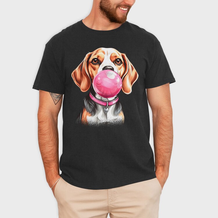 Beagle Bubblegum, Tricou Barbati (Unisex)