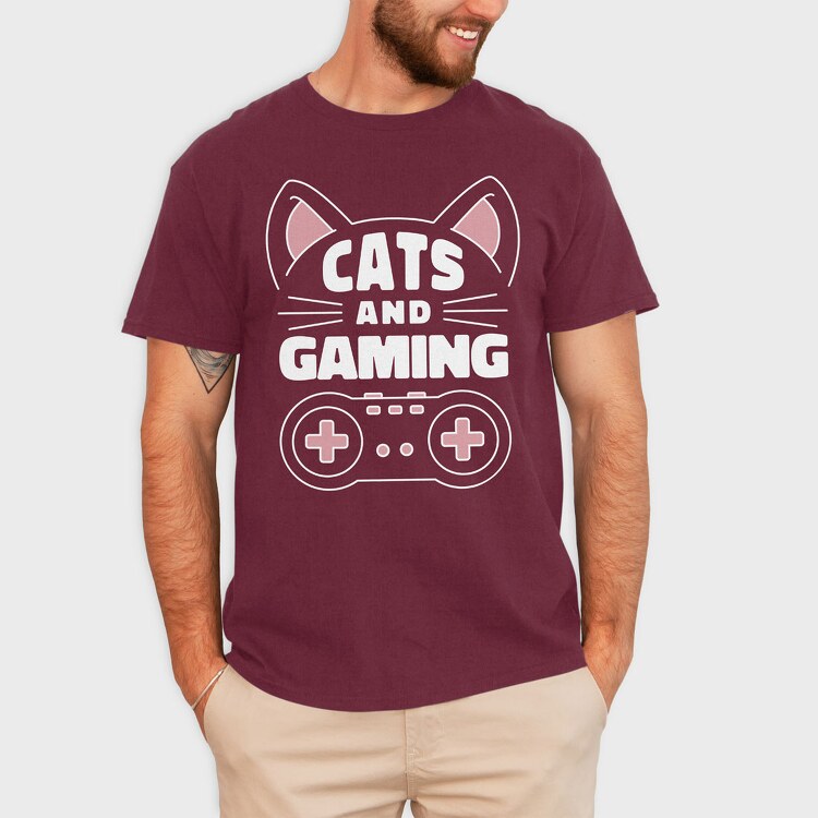 Cats and Gaming, Tricou Barbati (Unisex)