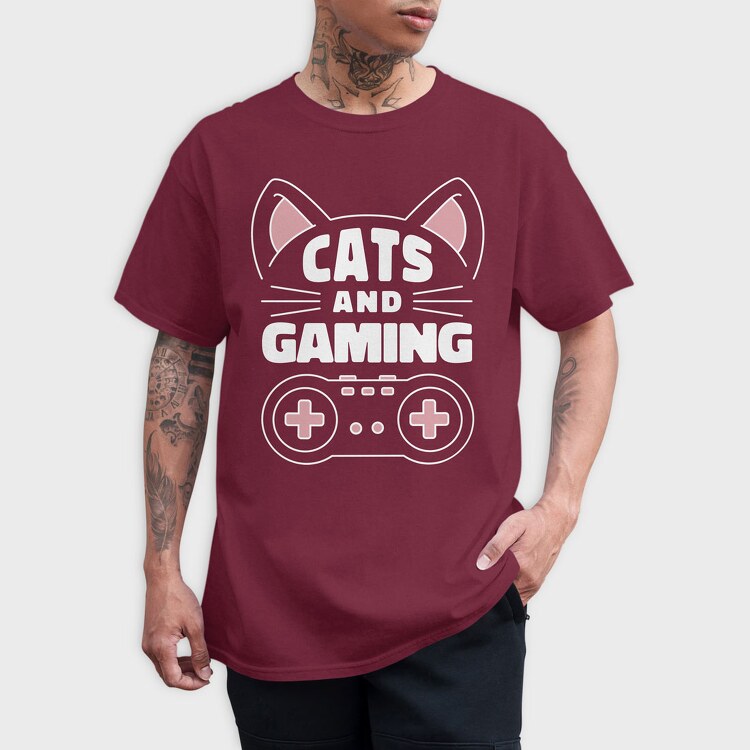 Cats and Gaming, Tricou Barbati (Unisex)