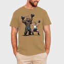 Bear and Man Lifting Weights, Tricou Barbati (Unisex)