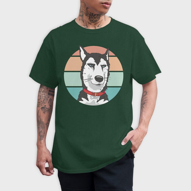 Bored Husky Dog, Tricou Barbati (Unisex)