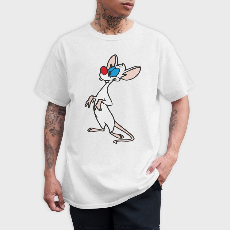 Cartoon Retro Pinky and Cerebro 5, Tricou Barbati (Unisex)