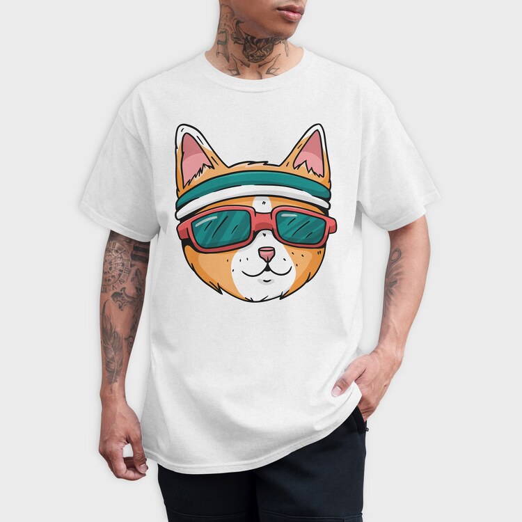 Cat Glasses 2, Tricou Barbati (Unisex)
