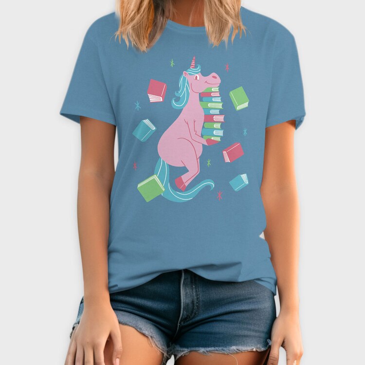 Unicorn Book Lover, Tricou Barbati (Unisex)