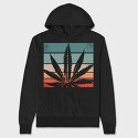 Cannabis Retro Design, Hanorac Oversize Barbati (Unisex)
