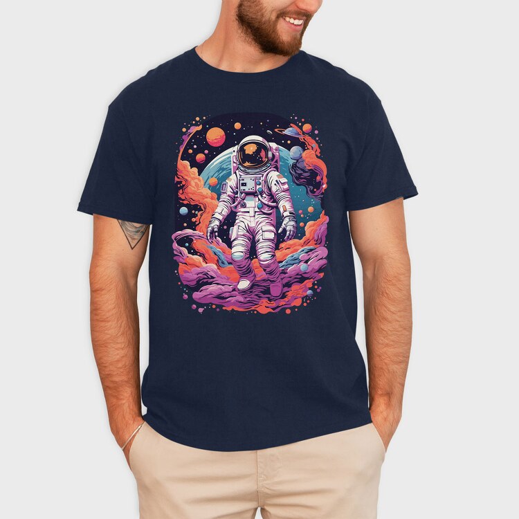 Colorful Astronaut Space, Tricou Barbati (Unisex)