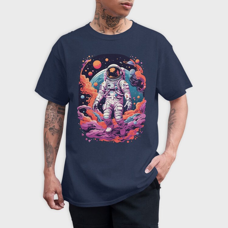 Colorful Astronaut Space, Tricou Barbati (Unisex)