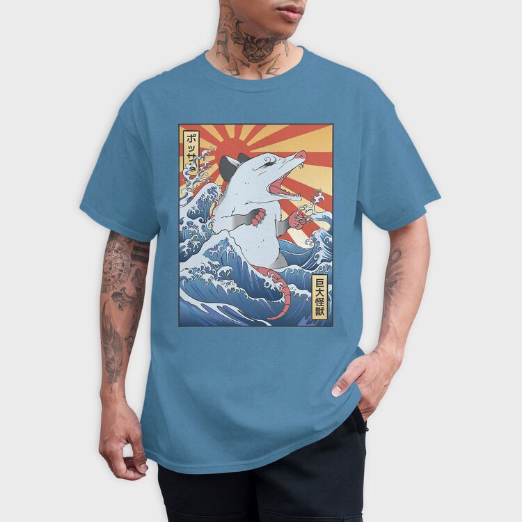 Wave Possum Japanese, Tricou Barbati (Unisex)