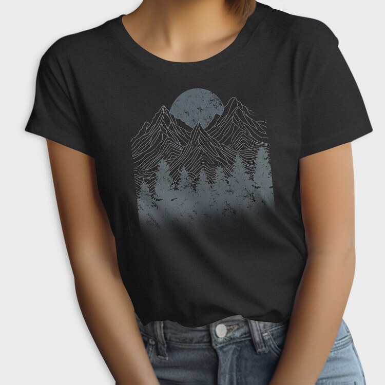 Lineal Mountains Pine Trees, Tricou Femei