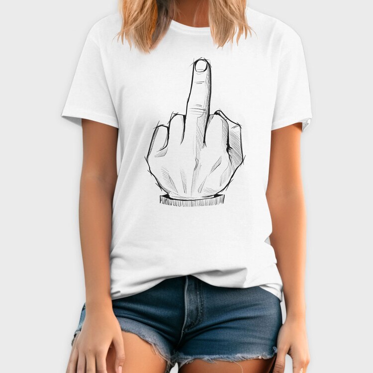 Middle Finger Sketch, Tricou Barbati (Unisex)