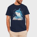 Cute Shark Reading, Tricou Barbati (Unisex)