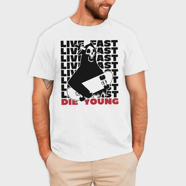 Live Fst Die Young, Tricou Barbati (Unisex)