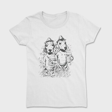 Daschund Sketch Beer, Tricou Femei