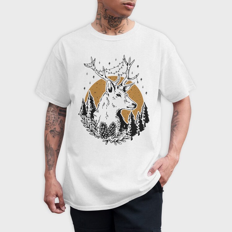 Deer Christmas, Tricou Barbati (Unisex)