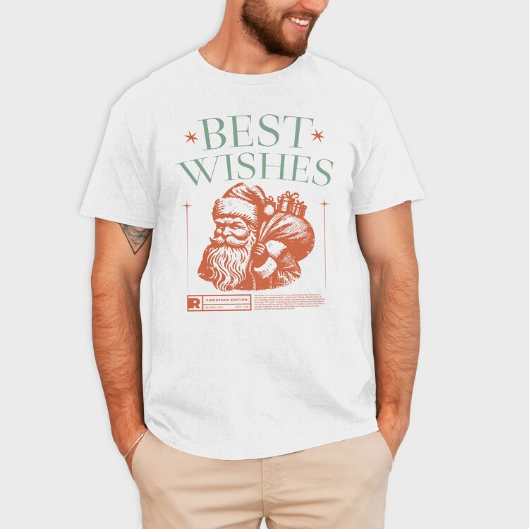 Santa Best Wishes, Tricou Barbati (Unisex)