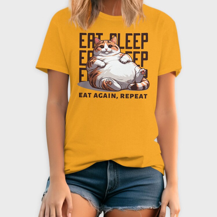 Cat Eat Sleep Repeat, Tricou Barbati (Unisex)
