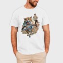 Cat Escaping With Fish, Tricou Barbati (Unisex)