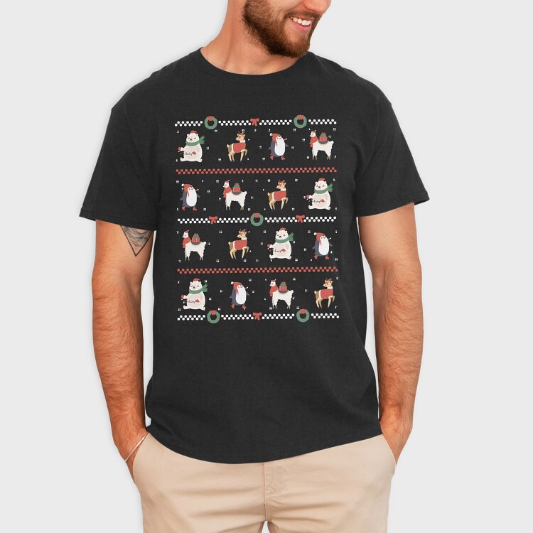 Ugly Sweater Christmas Animals, Tricou Barbati (Unisex)