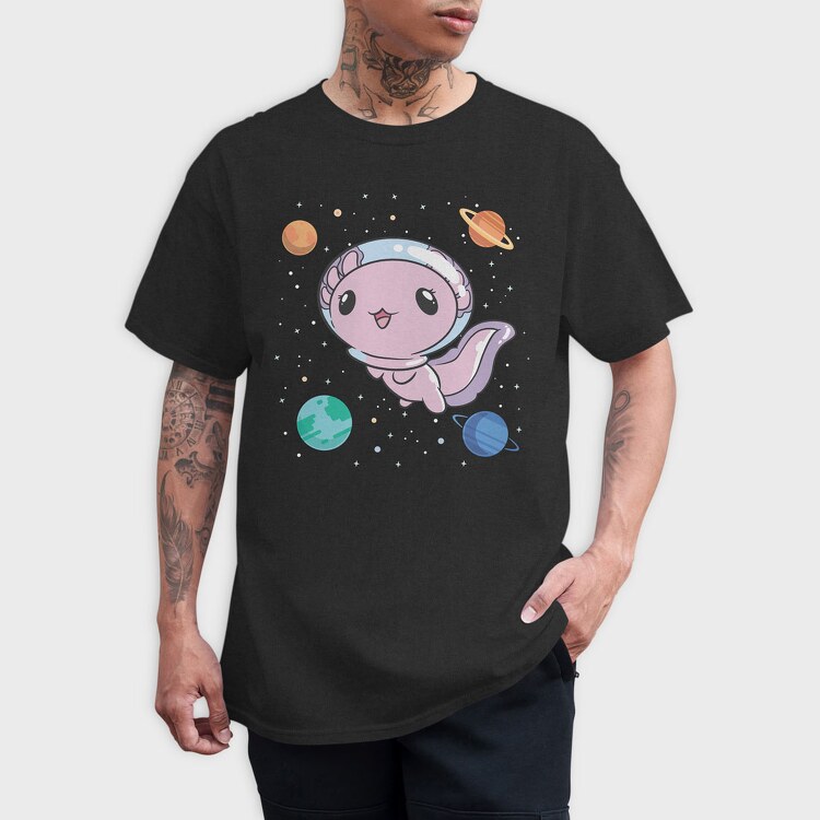 Axolotl Space, Tricou Barbati (Unisex)