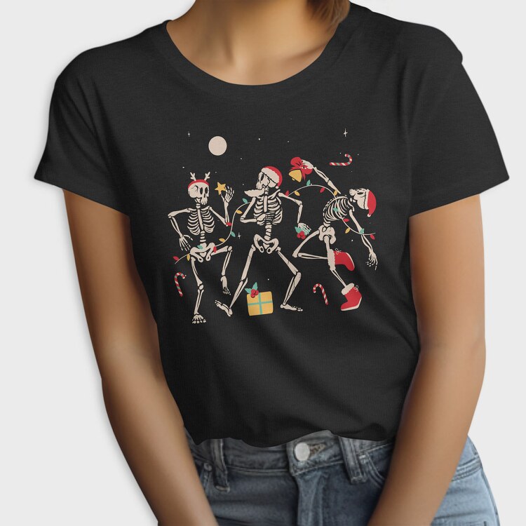 Christmas Dancing Skeletons, Tricou Femei