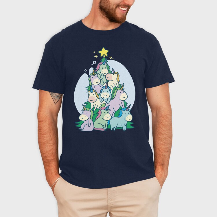 Unicorn Christmas Tree, Tricou Barbati (Unisex)