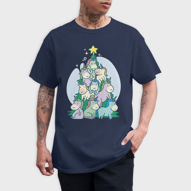 Unicorn Christmas Tree, Tricou Barbati (Unisex)