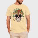 Skull Traditional Flowers, Tricou Barbati (Unisex)