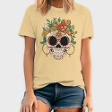 Skull Traditional Flowers, Tricou Barbati (Unisex)