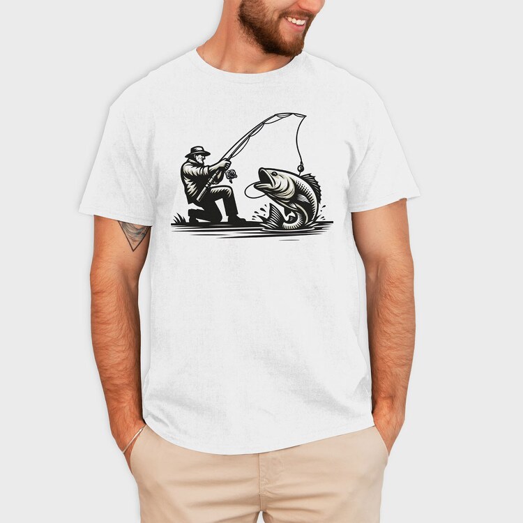 Man Fishing, Tricou Barbati (Unisex)