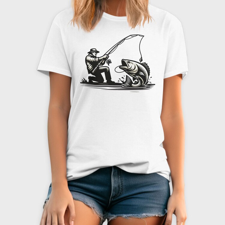 Man Fishing, Tricou Barbati (Unisex)