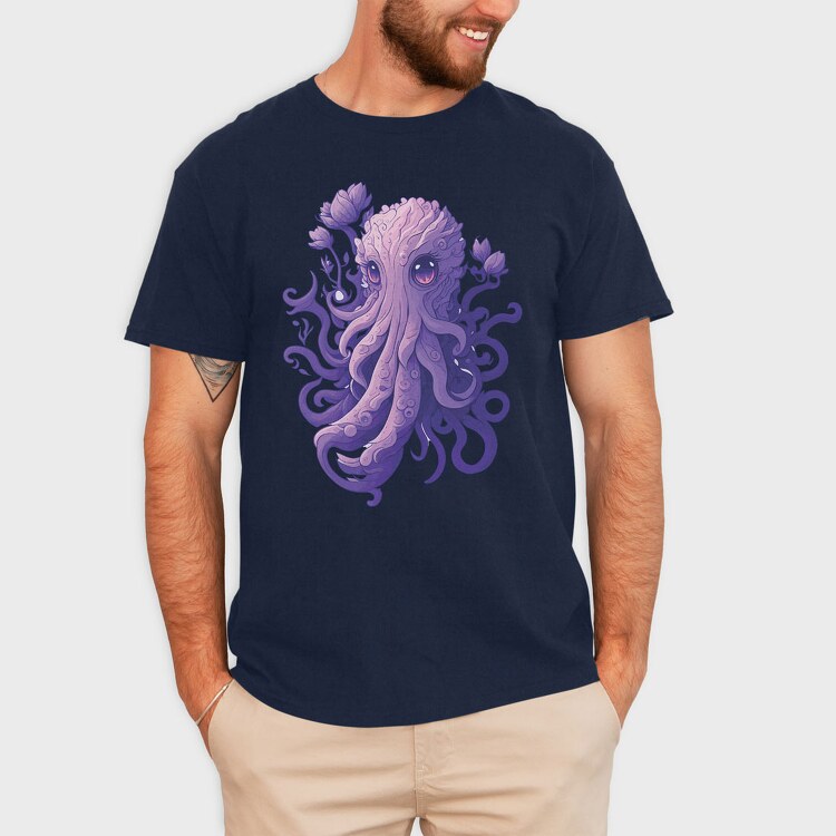 Purple Octopus, Tricou Barbati (Unisex)