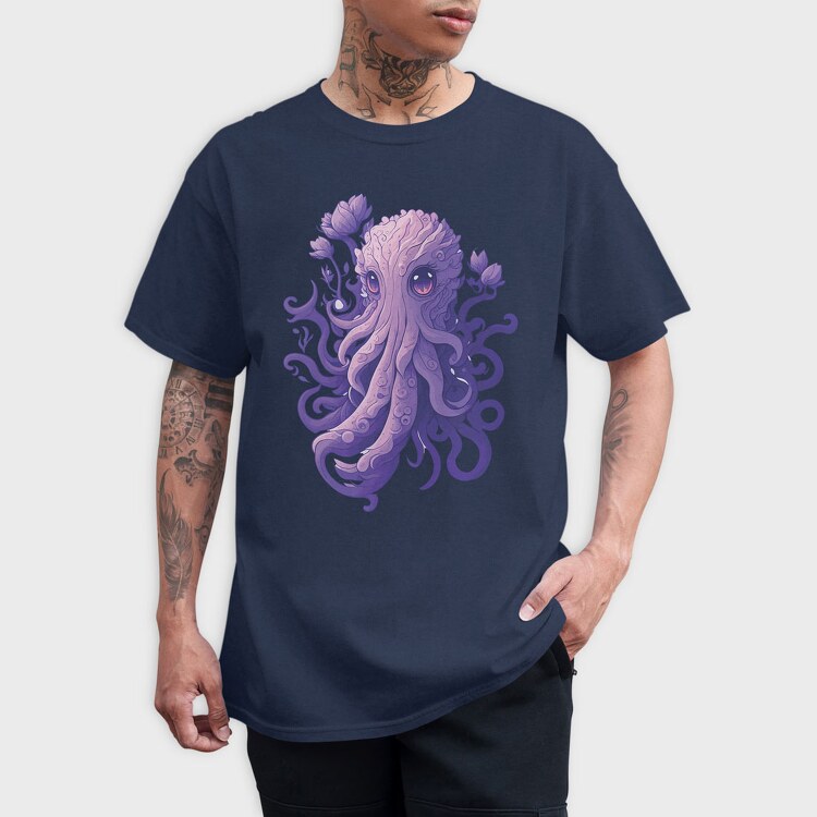 Purple Octopus, Tricou Barbati (Unisex)