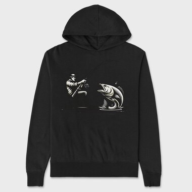 Man Fishing, Hanorac Oversize Barbati (Unisex)