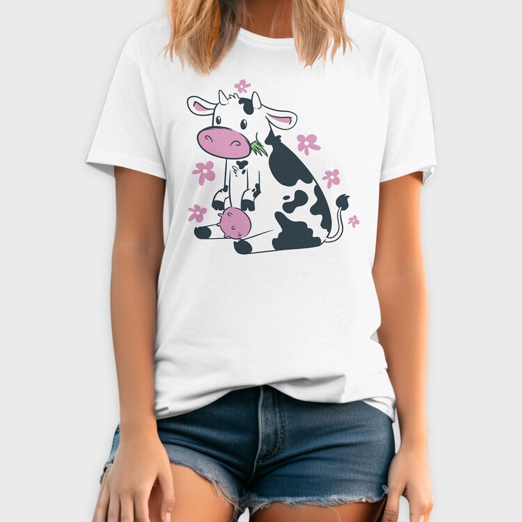Cute Cow Pink, Tricou Barbati (Unisex)