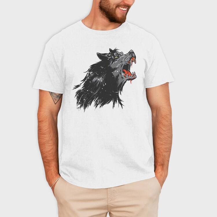 Wolf Cartoon, Tricou Barbati (Unisex)