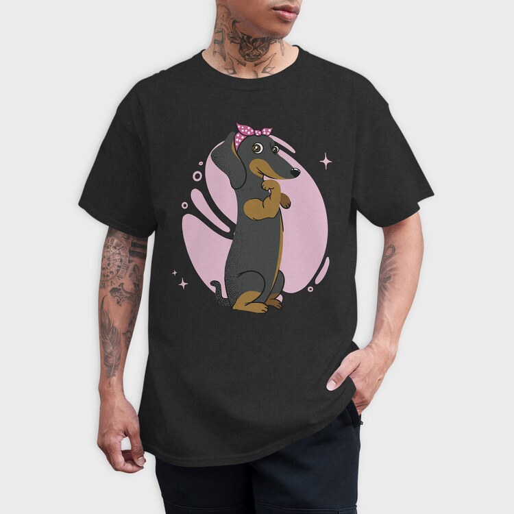 Dachsund Girl, Tricou Barbati (Unisex)