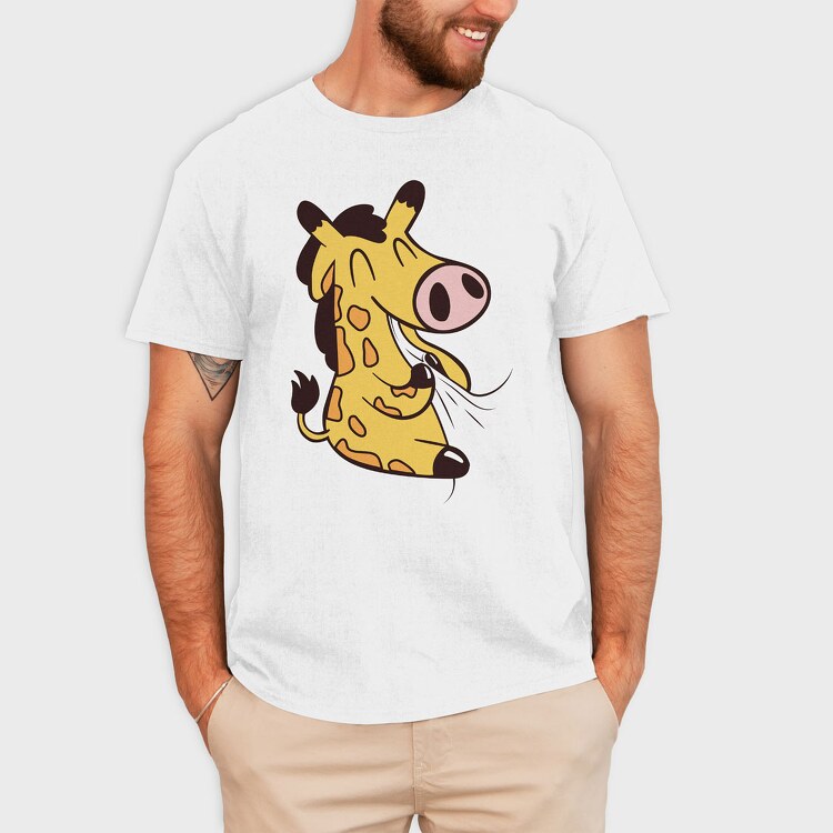 Giraffe Eating, Tricou Barbati (Unisex)