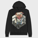 Gamer Pug, Hanorac Oversize Barbati (Unisex)