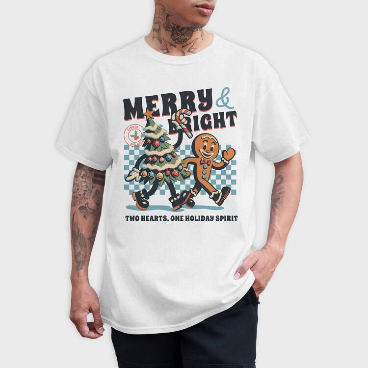 Merry and Bright Tree Cookie, Tricou Barbati (Unisex)