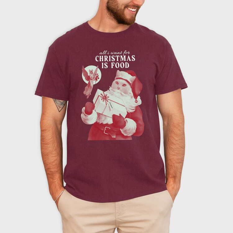 Xmas Cat, Tricou Barbati (Unisex)