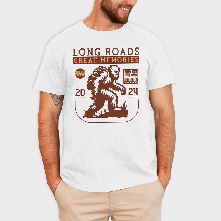 Yeti Long Roads, Tricou Barbati (Unisex)