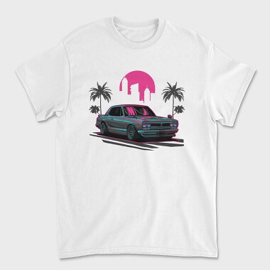 Skyline Retro Night 2, Tricou Barbati (Unisex)