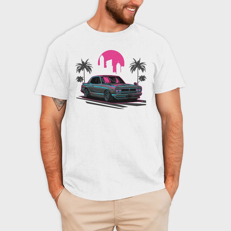 Skyline Retro Night 2, Tricou Barbati (Unisex)