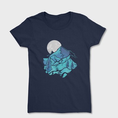 Watercolour Moon Landscape, Tricou Femei