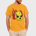Burning Skull, Tricou Barbati (Unisex)