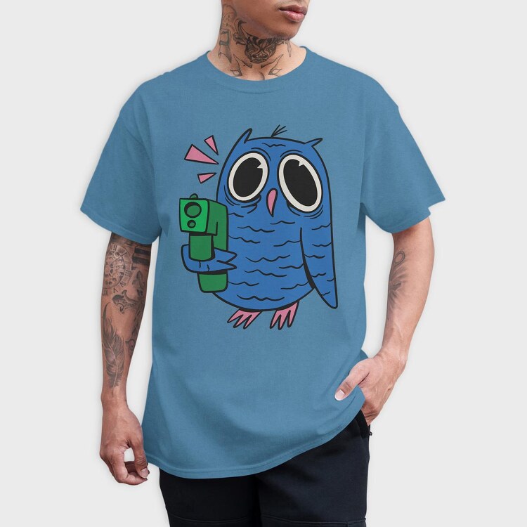 Crazy Owl Gun, Tricou Barbati (Unisex)