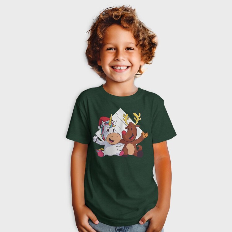 Unicorn Deer Christmas, Tricou Copii