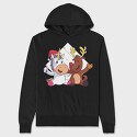 Unicorn Deer Christmas, Hanorac Oversize Barbati (Unisex)