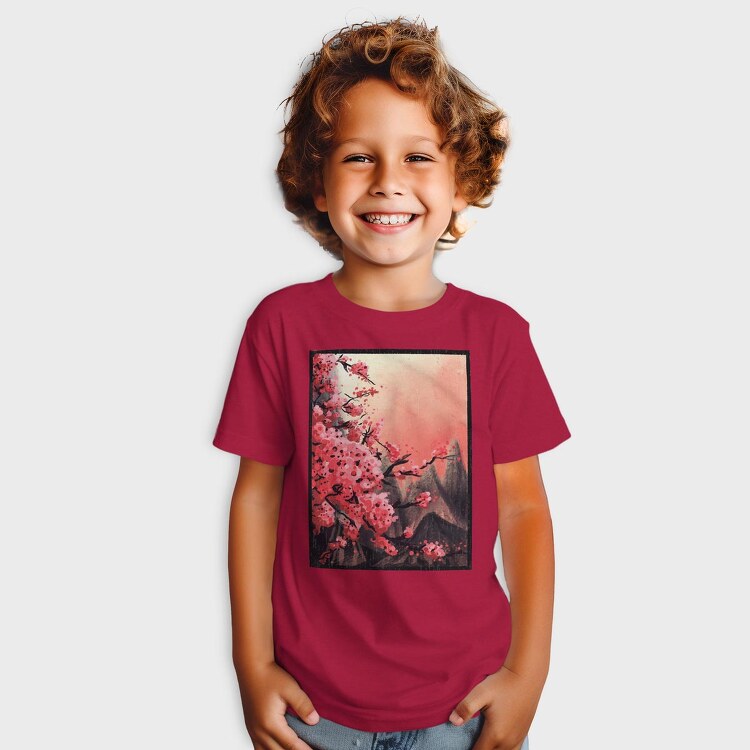Cherry Blossom Painting, Tricou Copii